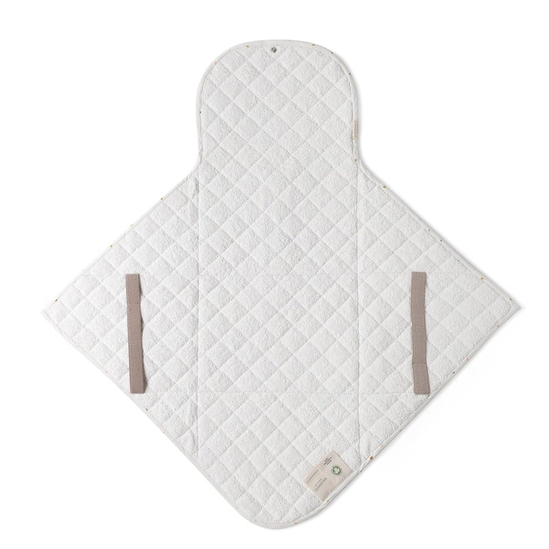 MakeMake Organics Organic Portable Changing Pad GOTS Certified Organic Cotton Fill Portable Diaper Changing Mat Diaper Clutch Changing Station Kit Compact Travel Pad (33"x34", Dotty) - Image 4